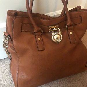 Michael Kors Cognac Hamilton Leather Purse